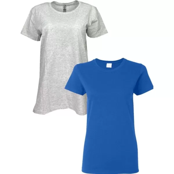 Gildan Womens Heavy Cotton TShirt Style G5000L 2PackAshRoyal
