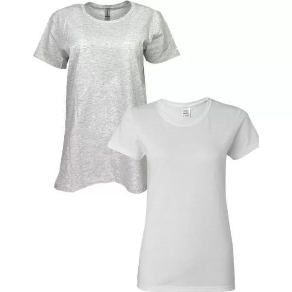 Gildan Womens Heavy Cotton TShirt Style G5000L 2PackAshWhite