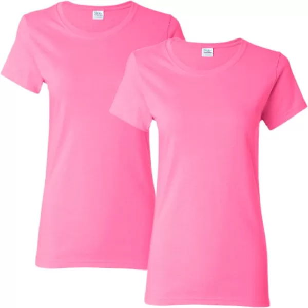 Gildan Womens Heavy Cotton TShirt Style G5000L 2PackAzalea