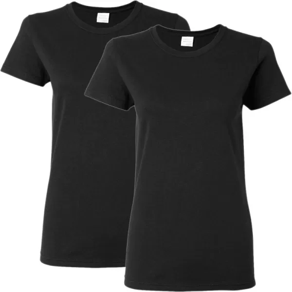 Gildan Womens Heavy Cotton TShirt Style G5000L 2PackBlack