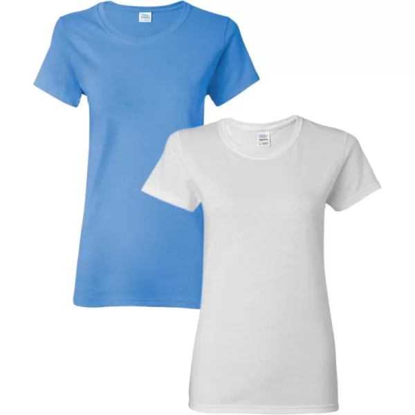 Gildan Womens Heavy Cotton TShirt Style G5000L 2PackCarolinablueWhite