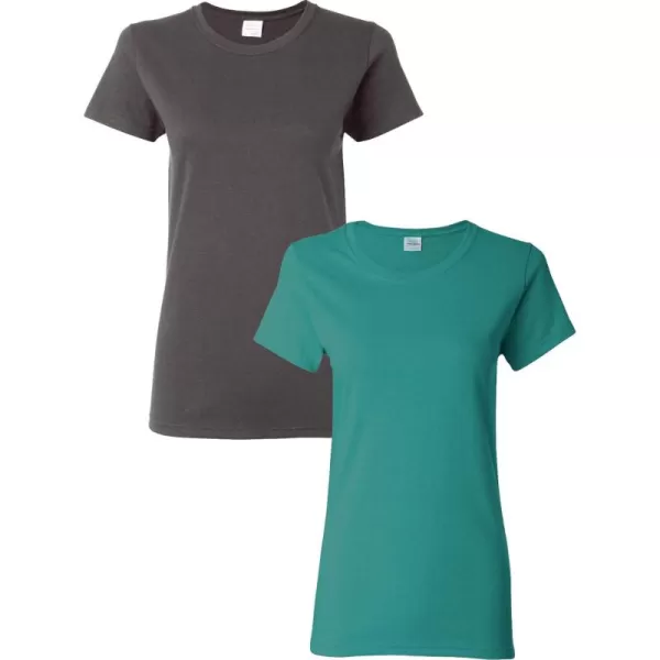 Gildan Womens Heavy Cotton TShirt Style G5000L 2PackCharcoalTropical