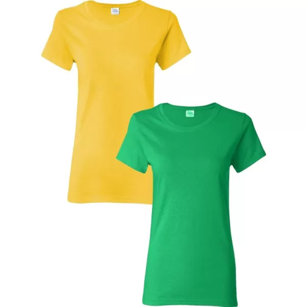 Gildan Womens Heavy Cotton TShirt Style G5000L 2PackDaisyIrishgreen