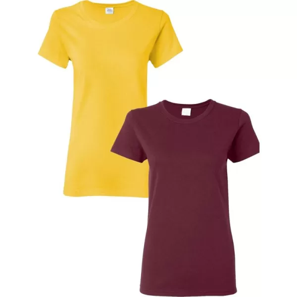 Gildan Womens Heavy Cotton TShirt Style G5000L 2PackDaisyMaroon