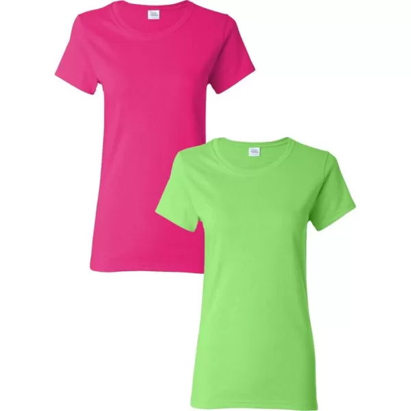Gildan Womens Heavy Cotton TShirt Style G5000L 2PackHeliconiaLime