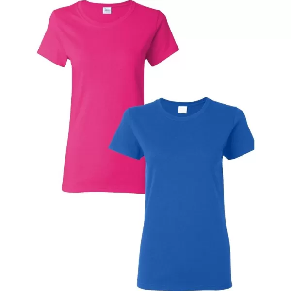 Gildan Womens Heavy Cotton TShirt Style G5000L 2PackHeliconiaRoyal
