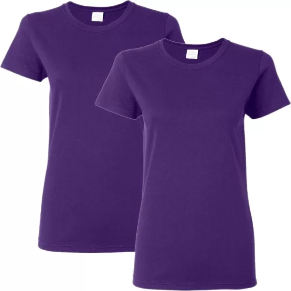 Gildan Womens Heavy Cotton TShirt Style G5000L 2PackPurple