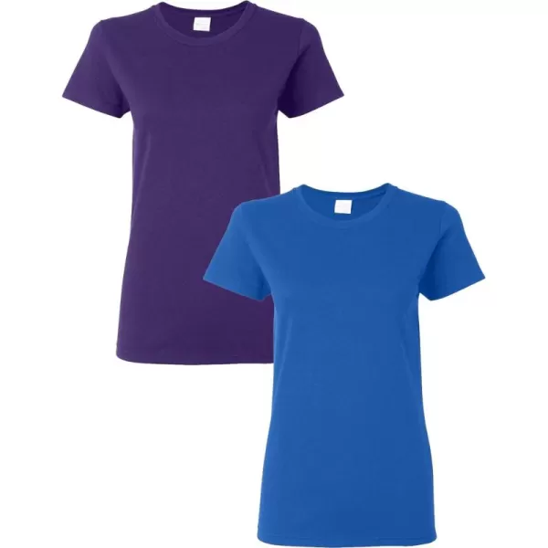 Gildan Womens Heavy Cotton TShirt Style G5000L 2PackPurpleRoyal