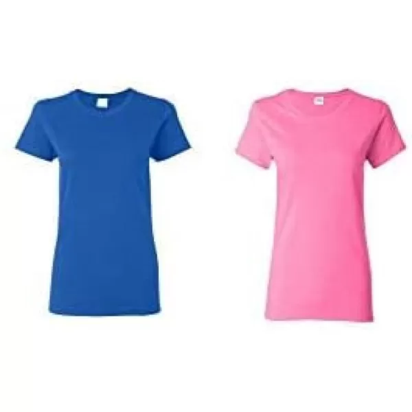 Gildan Womens Heavy Cotton TShirt Style G5000L 2PackRoyalAzalea