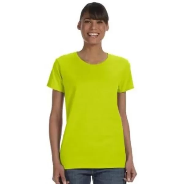 Gildan Womens Heavy Cotton TShirt Style G5000L 2PackSafety Green High Viz