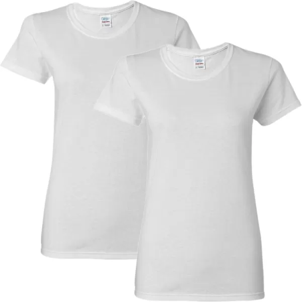 Gildan Womens Heavy Cotton TShirt Style G5000L 2PackWhite