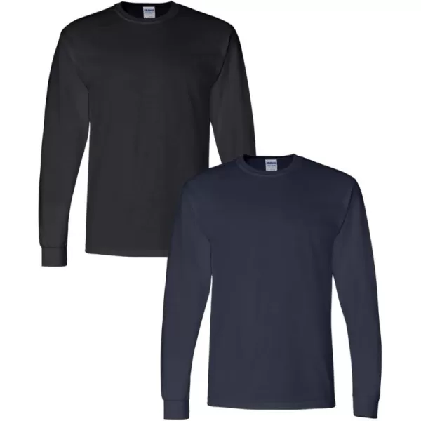 Gildan Adult DryBlend Long Sleeve TShirt Style G8400 2PackBlacknavy