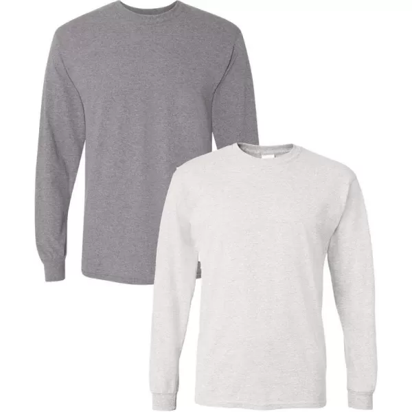 Gildan Adult DryBlend Long Sleeve TShirt Style G8400 2PackGraphiteheatherash