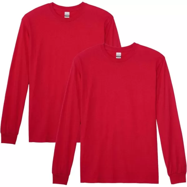 Gildan Adult DryBlend Long Sleeve TShirt Style G8400 2PackRed
