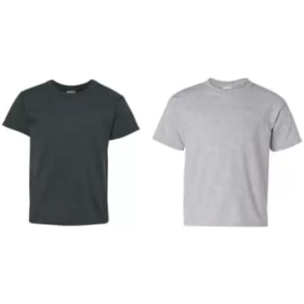 Gildan Youth Heavy Cotton TShirt Style G5000B 2PackDarkheatherSportsgrey