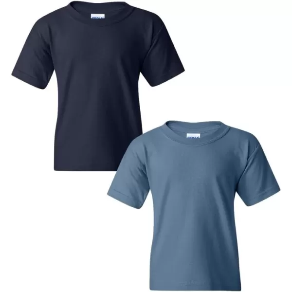 Gildan Youth Heavy Cotton TShirt Style G5000B 2PackNavyindigo