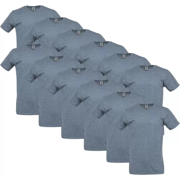 Gildan UnisexAdult Softstyle Cotton TShirt Style G64000 MultipackDark Heather 12pack