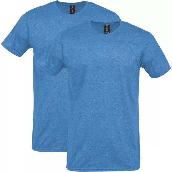 Gildan UnisexAdult Softstyle Cotton TShirt Style G64000 MultipackHeather Sapphire 2pack