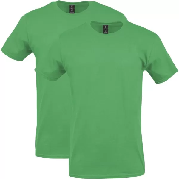 Gildan UnisexAdult Softstyle Cotton TShirt Style G64000 MultipackIrish Green 2pack
