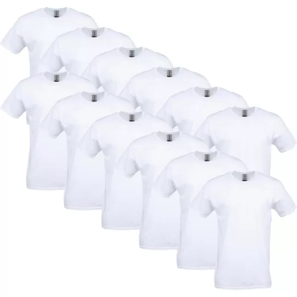 Gildan UnisexAdult Softstyle Cotton TShirt Style G64000 MultipackWhite 12pack