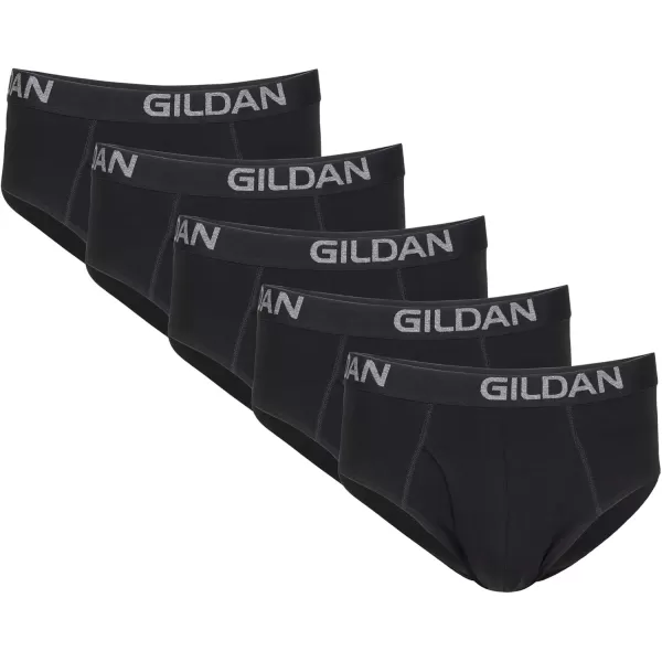 imageGildan Mens Cotton Stretch BriefBlack Soot 5pack