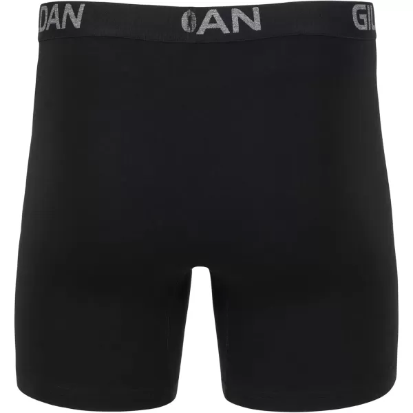 imageGildan Mens Underwear Cotton Stretch Boxer Briefs MultipackBlack Soot 5pack  Regular Leg