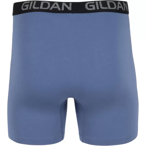 imageGildan Mens Underwear Cotton Stretch Boxer Briefs MultipackBlack SootSlate BlueGrey Flannel 5pack  Regular Leg