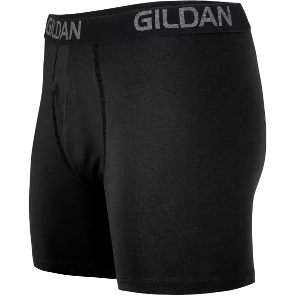 imageGildan Mens Underwear Cotton Stretch Boxer Briefs MultipackBlkHeather Dark GreyGreen Midnight 5pack  Regular Leg