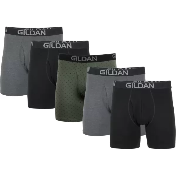 Blk/Heather Dark Grey/Green Midnight (5-pack  Regular Leg)