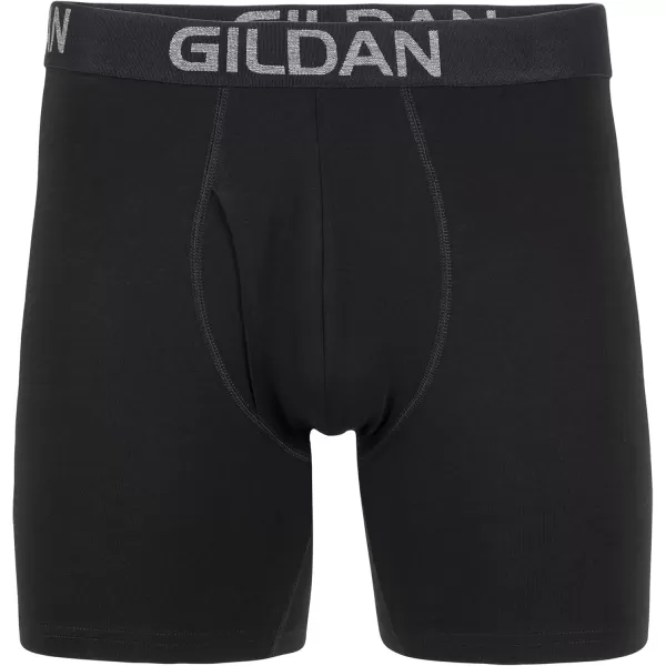 imageGildan Mens Underwear Cotton Stretch Boxer Briefs MultipackHeather Dark GreyBlack SootGreen Midnight 5pack  Regular Leg