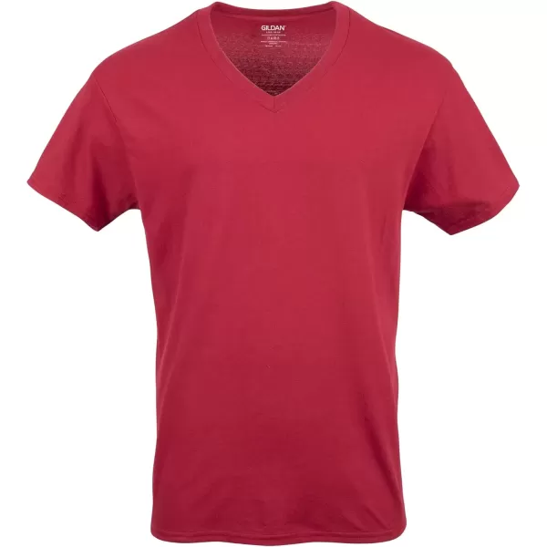 imageGildan Mens VNeck TShirts Multipack Style G1103NavyCharcoalCardinal Red 5pack