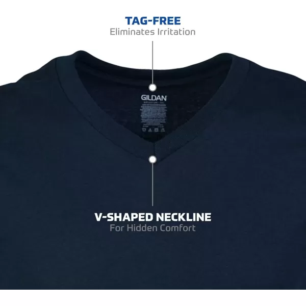 imageGildan Mens VNeck TShirts Multipack Style G1103NavyHeather NavyIndigo Blue 5pack