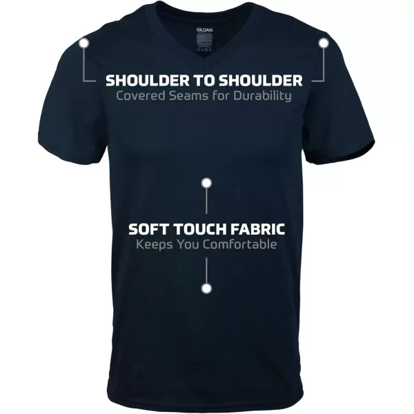 imageGildan Mens VNeck TShirts Multipack Style G1103NavyHeather NavyIndigo Blue 5pack