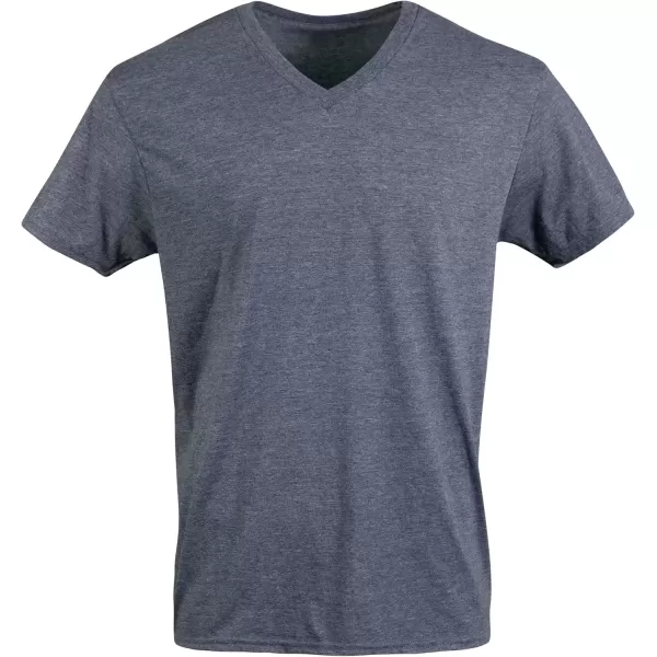 imageGildan Mens VNeck TShirts Multipack Style G1103NavyHeather NavyIndigo Blue 5pack