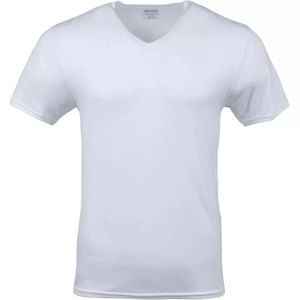 imageGildan Mens VNeck TShirts Multipack Style G1103White 6pack