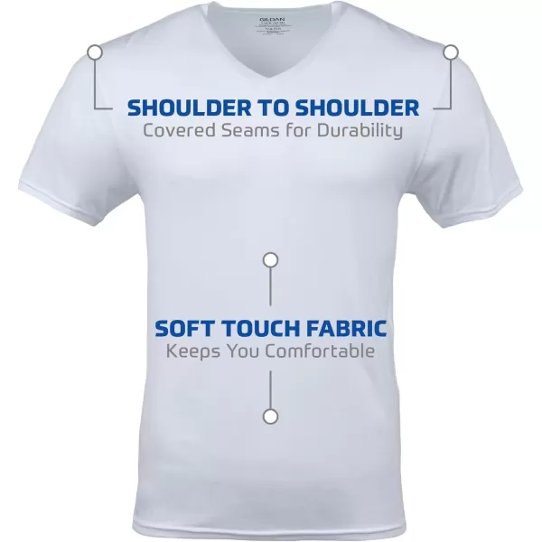 imageGildan Mens VNeck TShirts Multipack Style G1103White 6pack