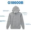 imageGildan Kids Full Zip Hoodie Sweatshirt Style G18600BSport Grey