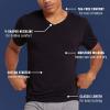 imageGildan Mens Cotton Stretch TShirts MultipackWhiteBlack SootGrey Flannel Vneck 3pack