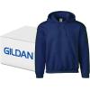 imageGildan Unisex Adult Fleece Hoodie Sweatshirt Style G18500 MultipackNavy  Case of 24