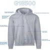 imageGildan Unisex Adult Fleece Hoodie Sweatshirt Style G18500 MultipackSport Grey 1pack