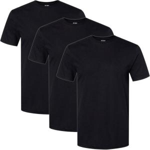 imageGildan Mens Cotton Stretch TShirts MultipackBlack Soot Crew 3pack