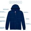 imageGildan Unisex adult Fleece Zip Hoodie Sweatshirt Style G18600 MultipackNavy 24pack