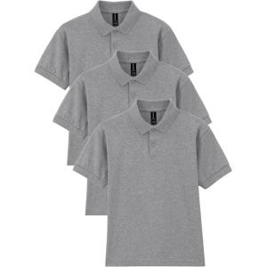 imageGildan Kids DryBlend Short Sleeve Polo Style G8800b 3PackSport Grey