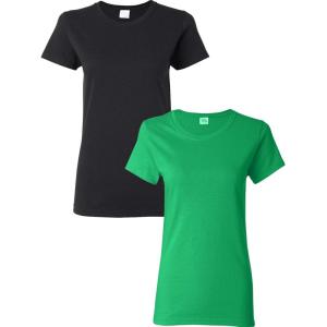 imageGildan Womens Heavy Cotton TShirt Style G5000L 2PackBlackLightblue