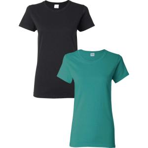 imageGildan Womens Heavy Cotton TShirt Style G5000L 2PackBlackTropical
