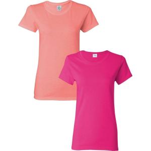 imageGildan Womens Heavy Cotton TShirt Style G5000L 2PackCoralHeliconia