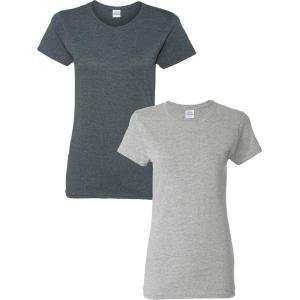 imageGildan Womens Heavy Cotton TShirt Style G5000L 2PackDarkheatherSportgrey