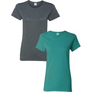 imageGildan Womens Heavy Cotton TShirt Style G5000L 2PackDarkheatherTropical