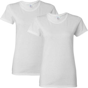 imageGildan Womens Heavy Cotton TShirt Style G5000L 2PackWhite