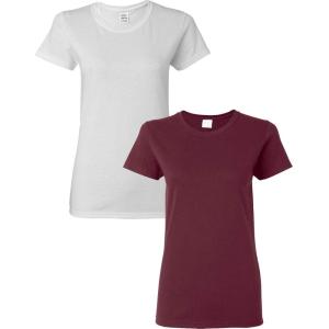 imageGildan Womens Heavy Cotton TShirt Style G5000L 2PackWhiteMaroon